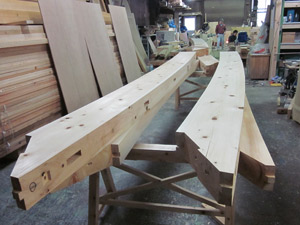 (5)継手加工完了(太鼓梁)