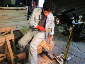 (11)根継ぎ男木加工